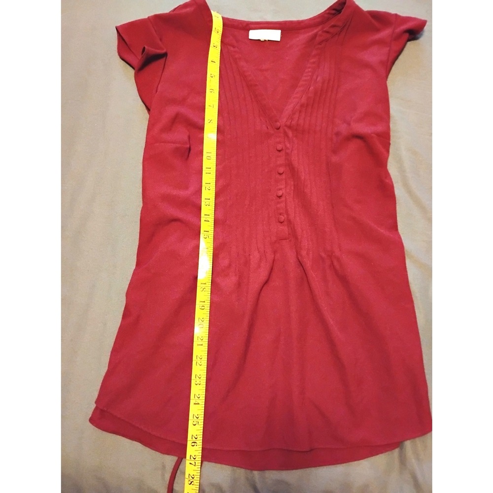 💖ModCloth Boho Burgundy Peasant V-Neck Flutter Sleeve Top fairy core preppy - Picture 6 of 6
